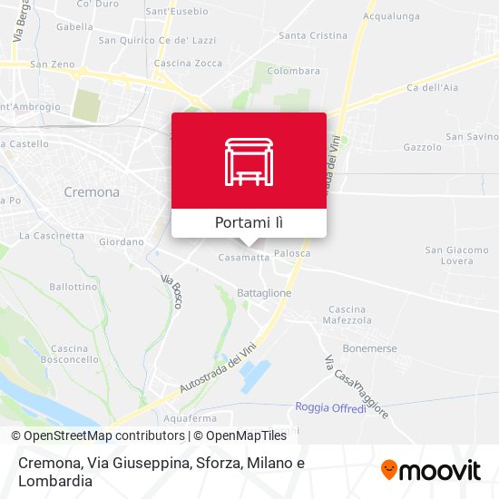Mappa Cremona, Via Giuseppina, Sforza