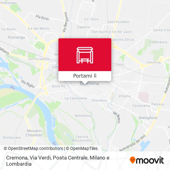 Mappa Cremona, Via Verdi, Posta Centrale