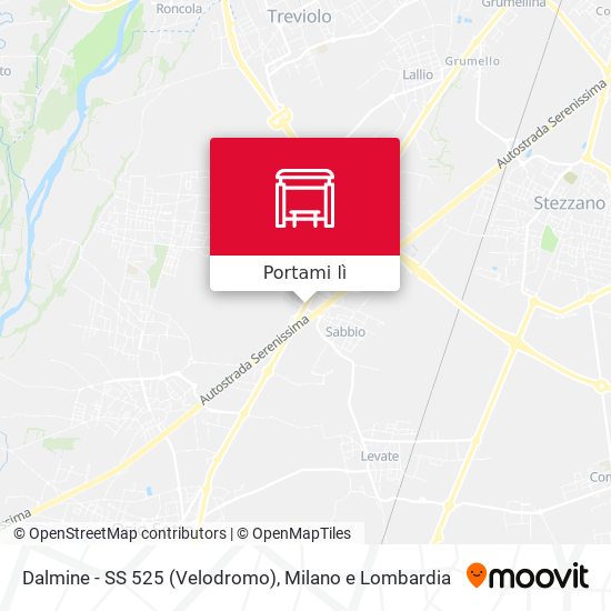 Mappa Dalmine - SS 525 (Velodromo)