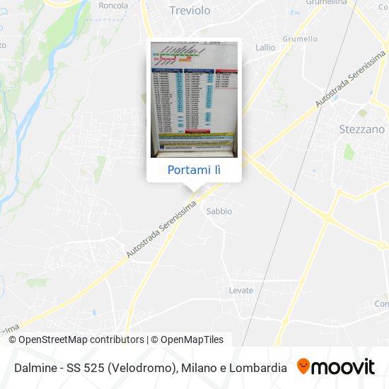 Mappa Dalmine - SS 525 (Velodromo)