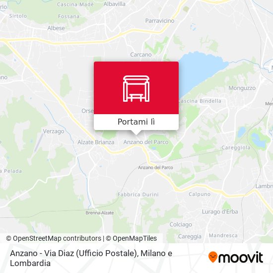 Mappa Anzano - Via Diaz (Ufficio Postale)