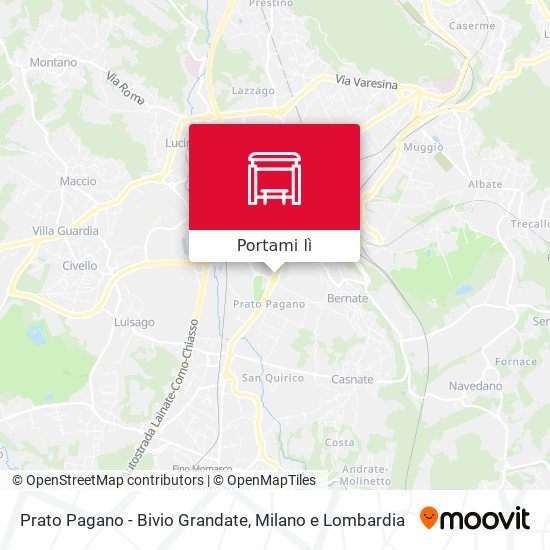 Mappa Prato Pagano - Bivio Grandate