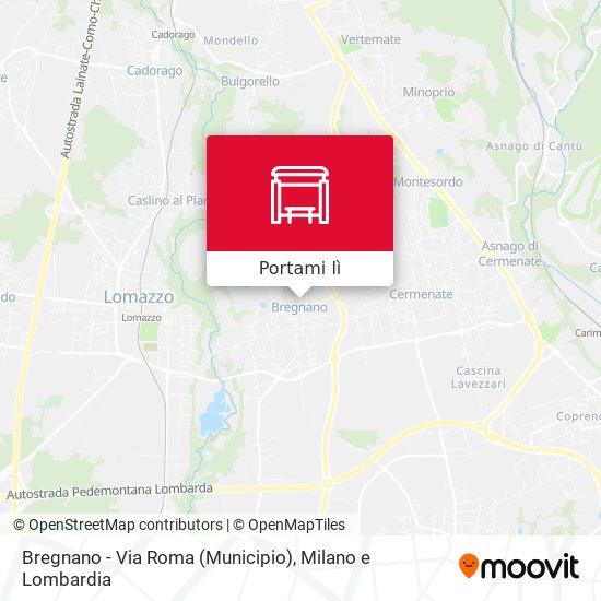 Mappa Bregnano - Via Roma (Municipio)