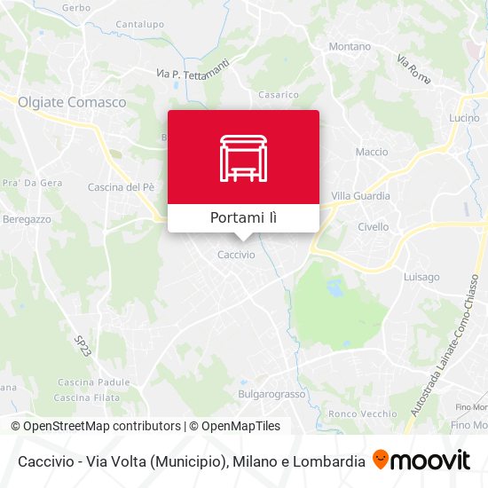 Mappa Caccivio - Via Volta (Municipio)
