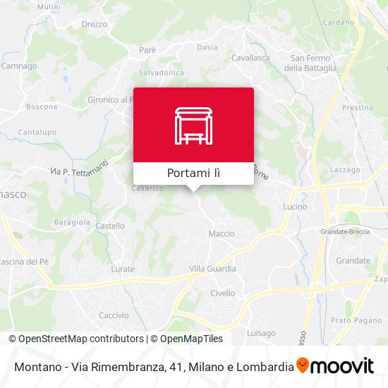 Mappa Montano - Via Rimembranza, 41