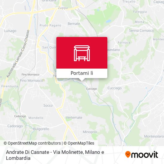Mappa Andrate Di Casnate - Via Molinette