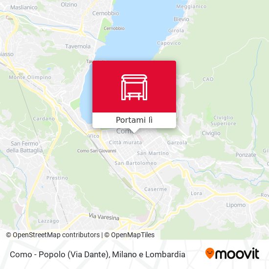 Mappa Como - Popolo (Via Dante)