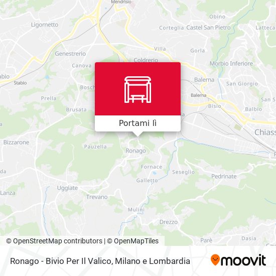 Mappa Ronago - Bivio Per Il Valico