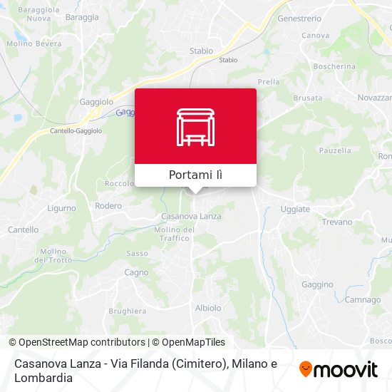 Mappa Casanova Lanza - Via Filanda (Cimitero)