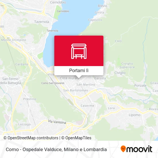Mappa Como - Ospedale Valduce