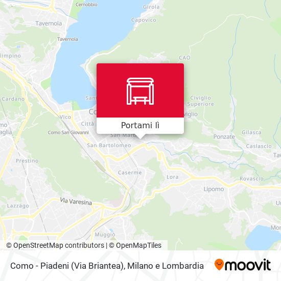 Mappa Como - Piadeni (Via Briantea)