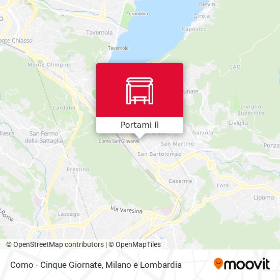 Mappa Como - Cinque Giornate