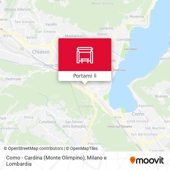Mappa Como - Cardina (Monte Olimpino)