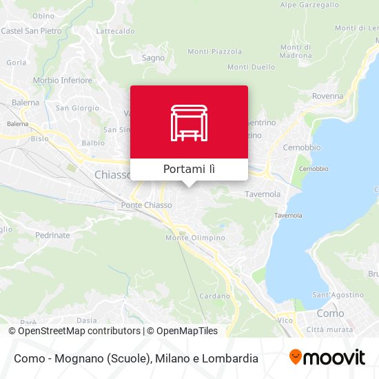 Mappa Como - Mognano (Scuole)