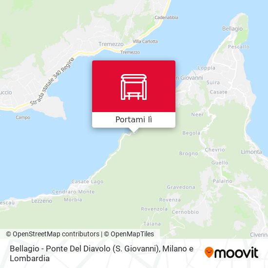 Mappa Bellagio - Ponte Del Diavolo (S. Giovanni)