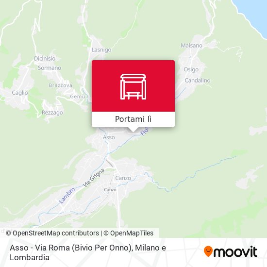 Mappa Asso - Via Roma (Bivio Per Onno)