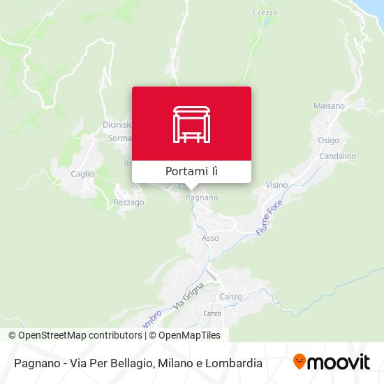 Mappa Pagnano - Via Per Bellagio
