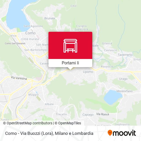 Mappa Como - Via Buozzi (Lora)