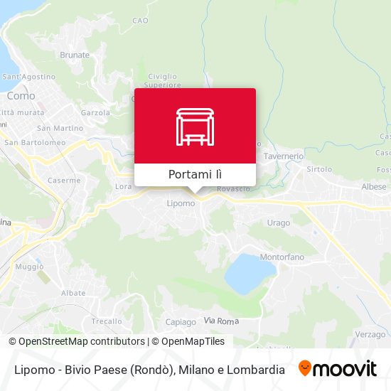 Mappa Lipomo - Bivio Paese (Rondò)