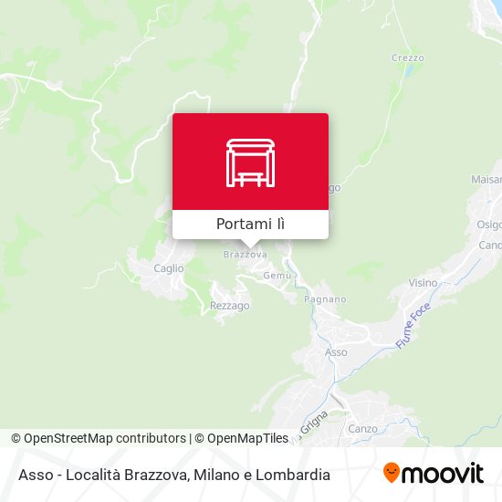 Mappa Asso - Località Brazzova