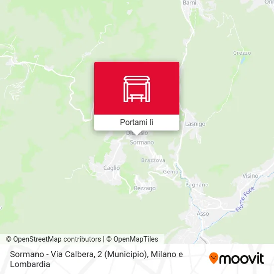 Mappa Sormano - Via Calbera, 2 (Municipio)