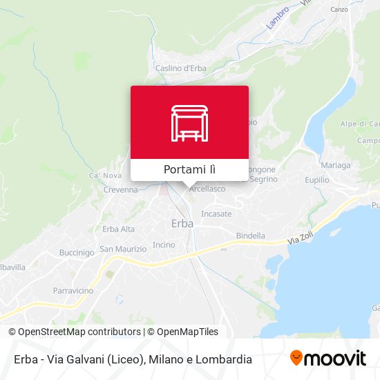 Mappa Erba - Via Galvani (Liceo)