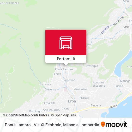 Mappa Ponte Lambro - Via XI Febbraio