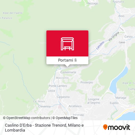 Mappa Caslino D'Erba - Stazione Trenord