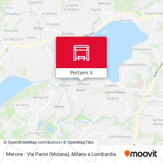 Mappa Merone - Via Parini (Moiana)