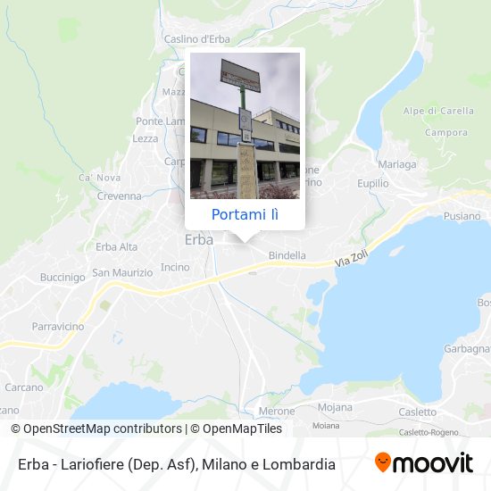 Mappa Erba - Lariofiere (Dep. Asf)