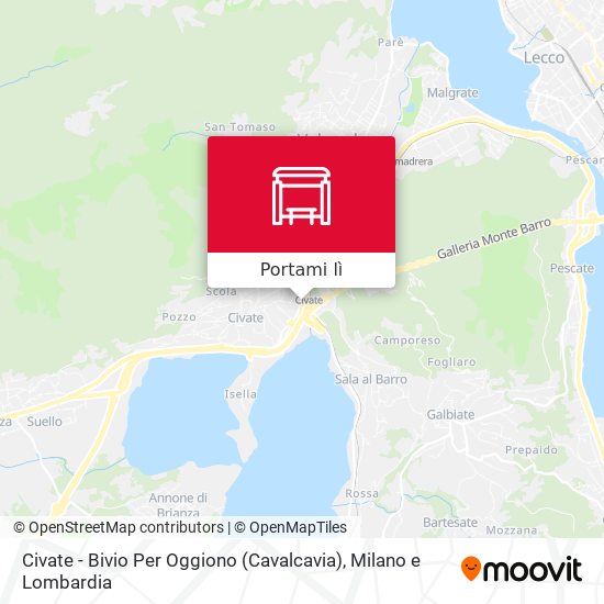 Mappa Civate - Bivio Per Oggiono (Cavalcavia)