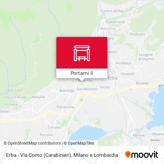 Mappa Erba - Via Como (Carabinieri)