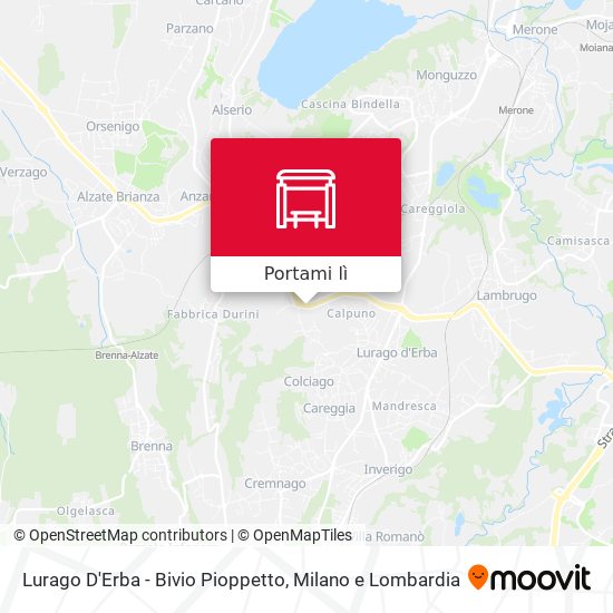 Mappa Lurago D'Erba - Bivio Pioppetto