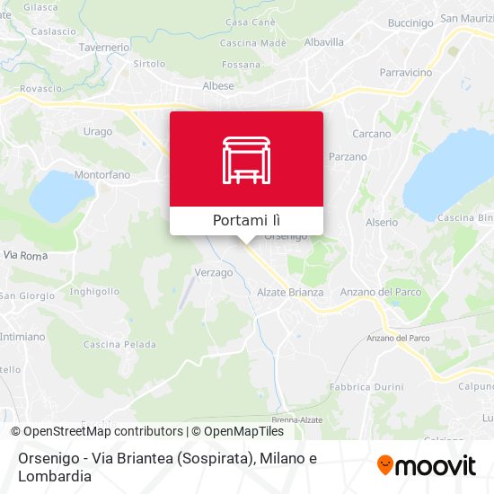 Mappa Orsenigo - Via Briantea (Sospirata)
