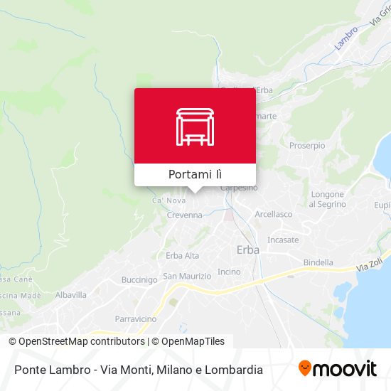 Mappa Ponte Lambro - Via Monti