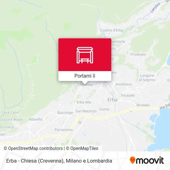 Mappa Erba - Chiesa (Crevenna)