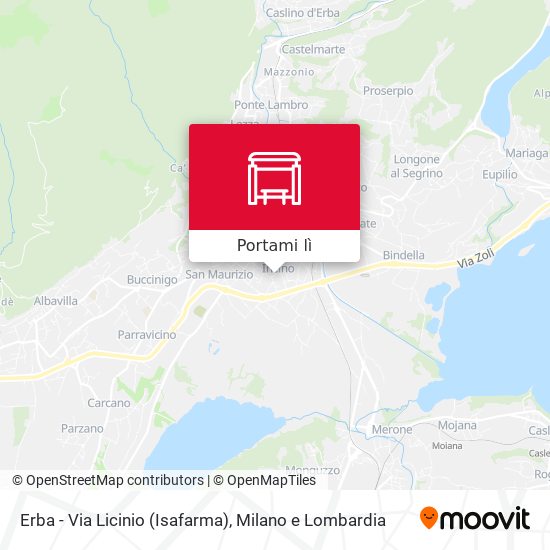 Mappa Erba - Via Licinio (Isafarma)