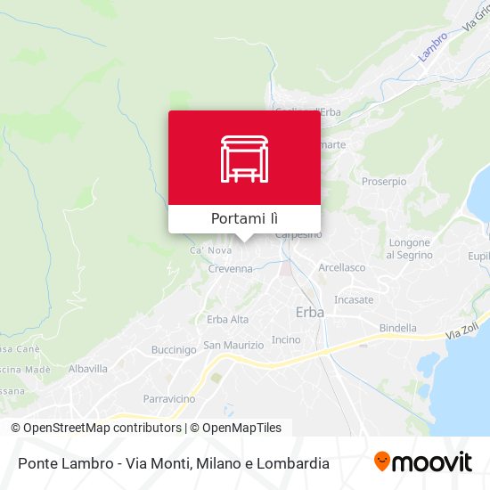 Mappa Ponte Lambro - Via Monti