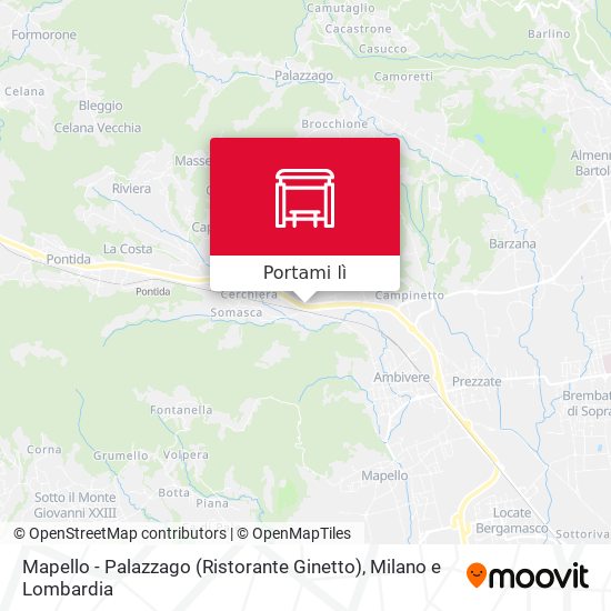 Mappa Mapello - Palazzago (Ristorante Ginetto)