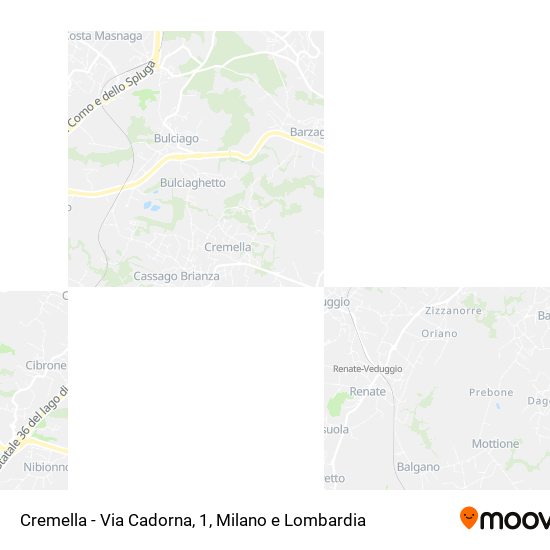 Mappa Cremella - Via Cadorna, 1