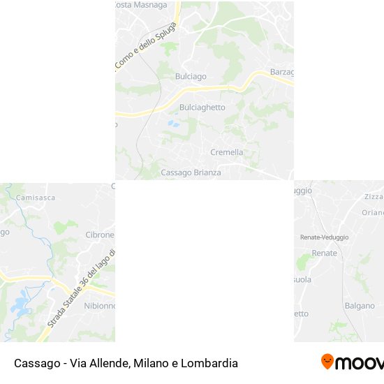 Mappa Cassago - Via Allende