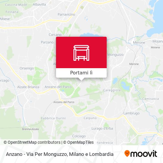 Mappa Anzano - Via Per Monguzzo