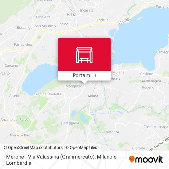 Mappa Merone - Via Valassina (Granmercato)