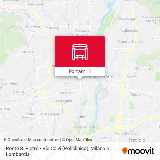 Mappa Ponte S. Pietro - Via Calvi (Policlinico)