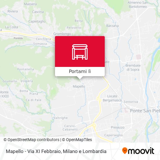 Mappa Mapello - Via XI Febbraio