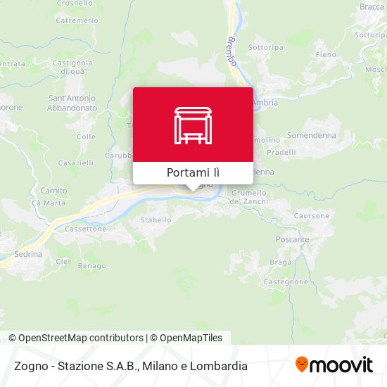 Mappa Zogno - Stazione S.A.B.