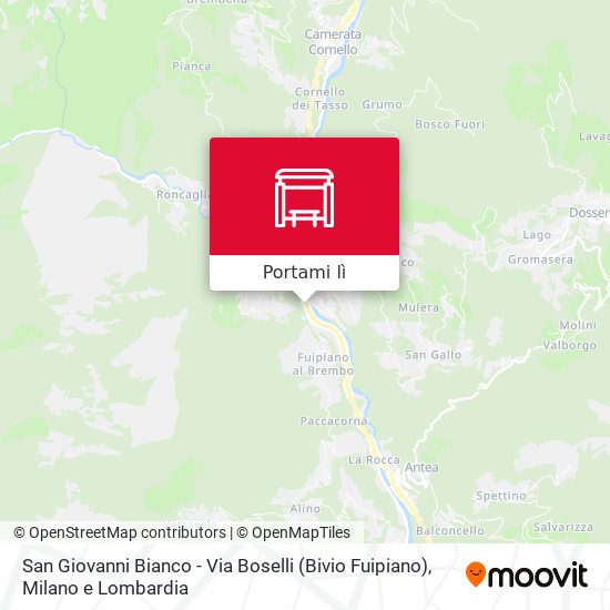 Mappa San Giovanni Bianco - Via Boselli (Bivio Fuipiano)