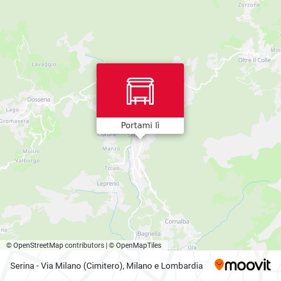 Mappa Serina - Via Milano (Cimitero)