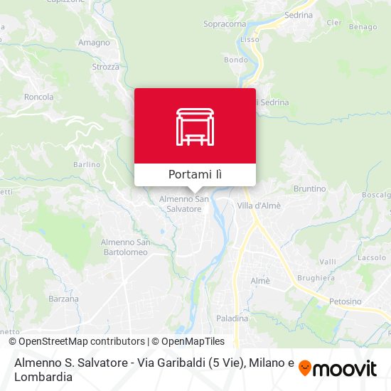 Mappa Almenno S. Salvatore - Via Garibaldi (5 Vie)