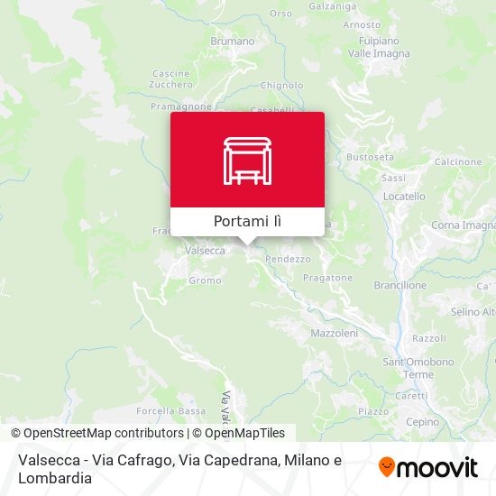 Mappa Valsecca - Via Cafrago, Via Capedrana